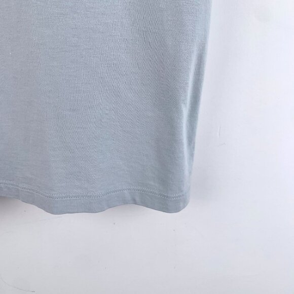 Miu Miu Light Blue Lotus Leaf Lace Cutout Round Neck Short-Sleeve T-Shirt Size S - Picture 6 of 8